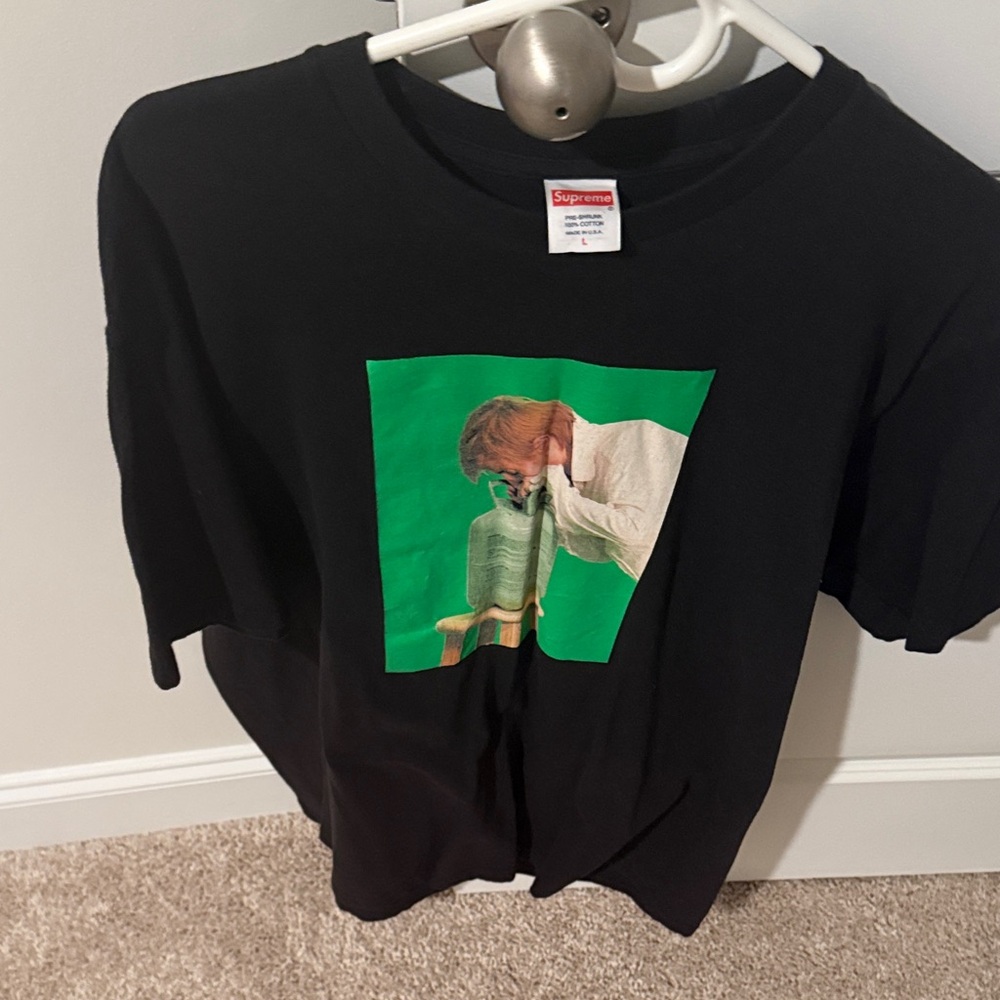 Supreme Black Tee with Green Graphic